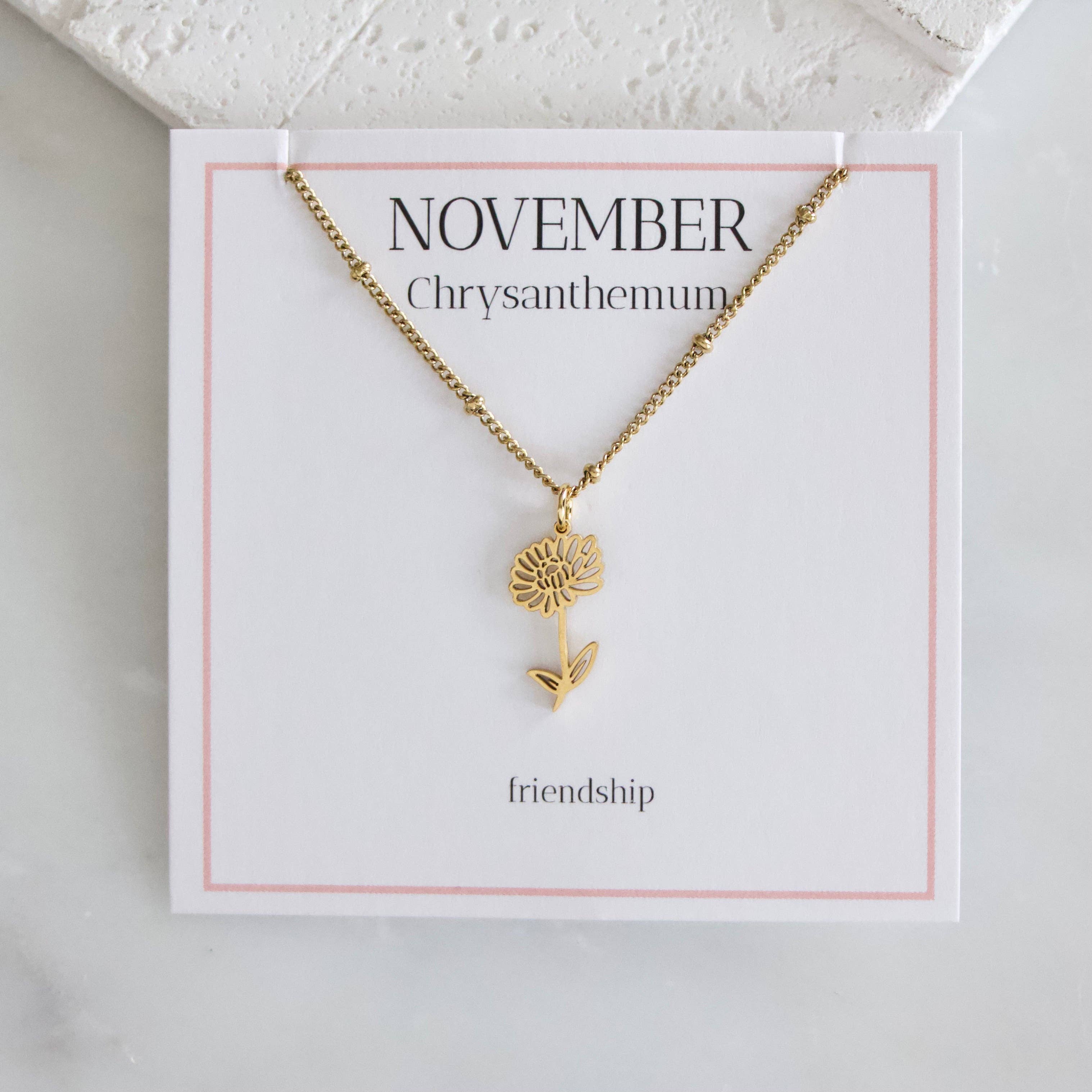 Birth Flower Necklace - Waterproof
