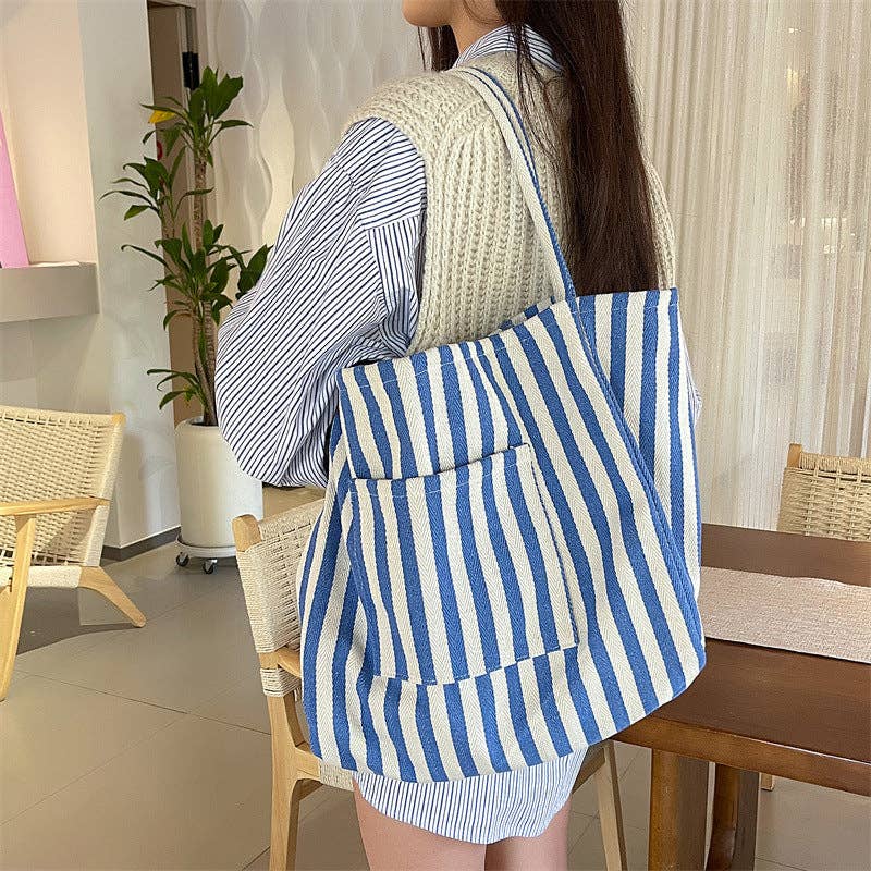 Slouchy Stripe Oversized Tote Bag