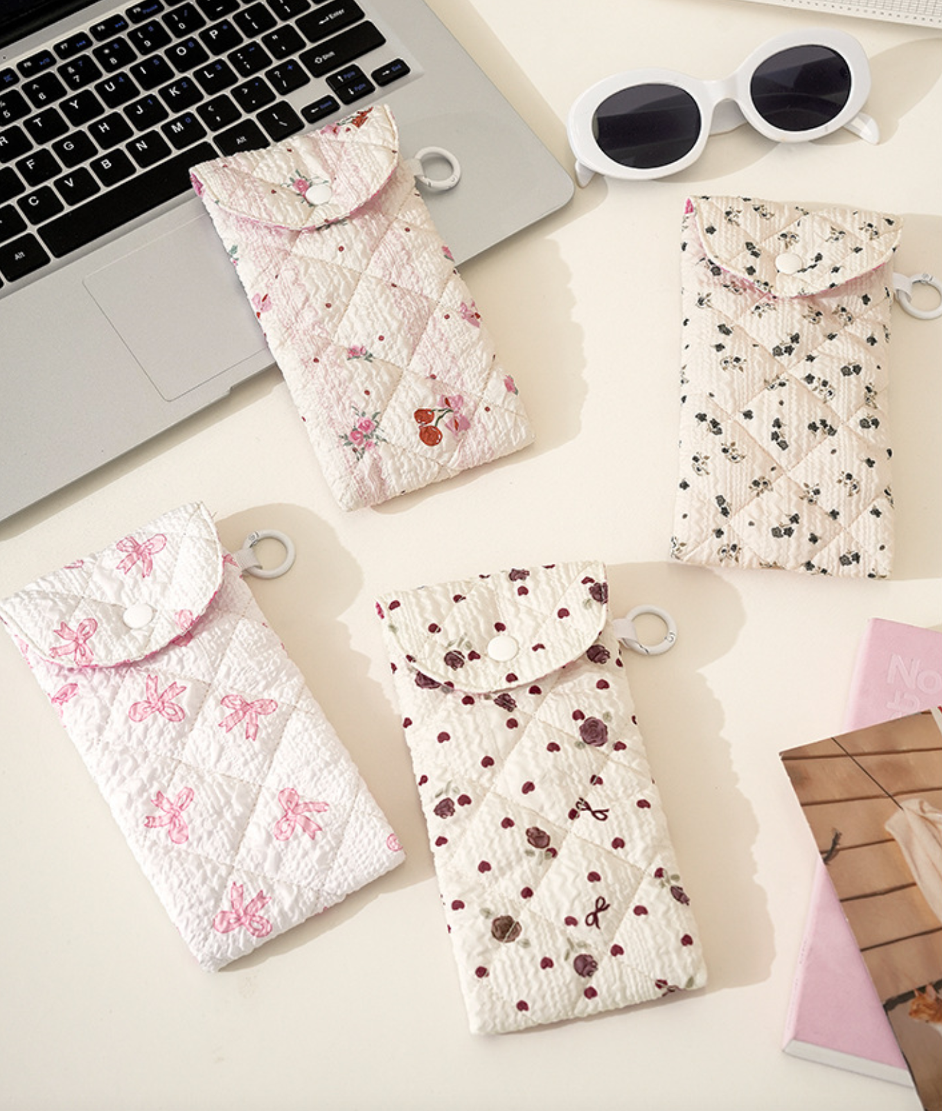 Patterned Quilted Eyeglass Protective Case