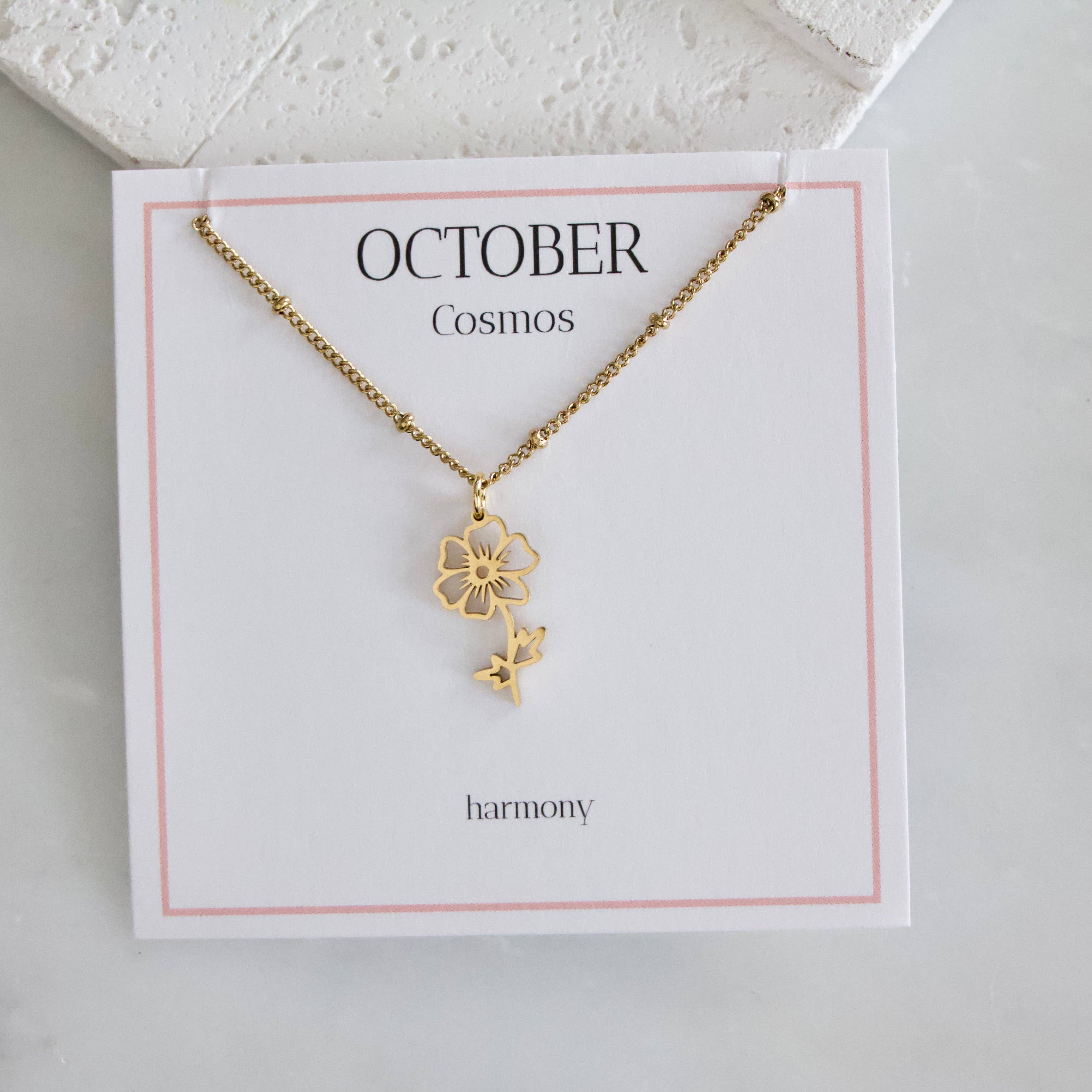 Birth Flower Necklace - Waterproof
