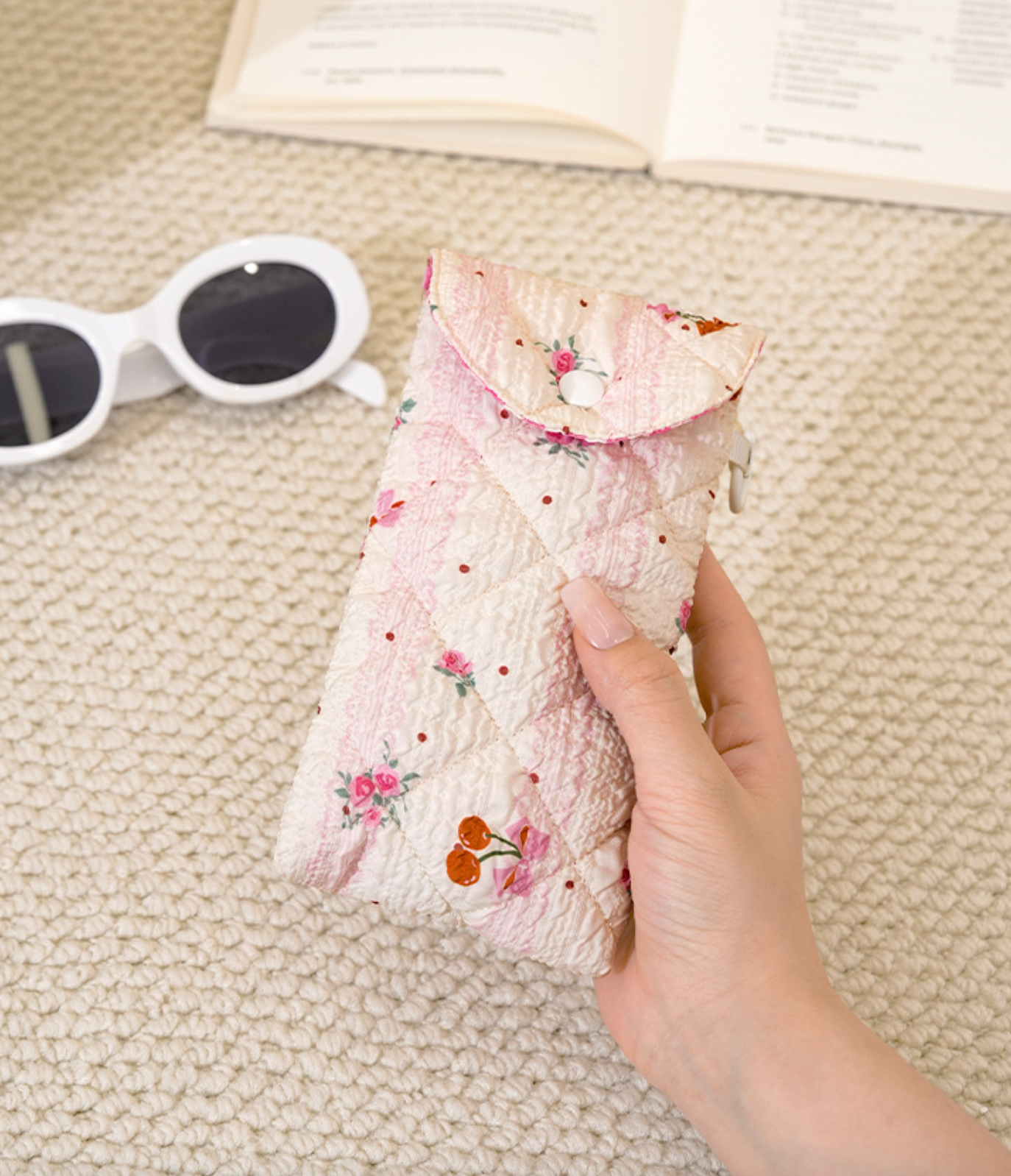 Patterned Quilted Eyeglass Protective Case