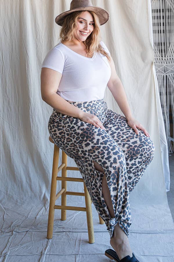 Side Slit Ankle Tie Pants
