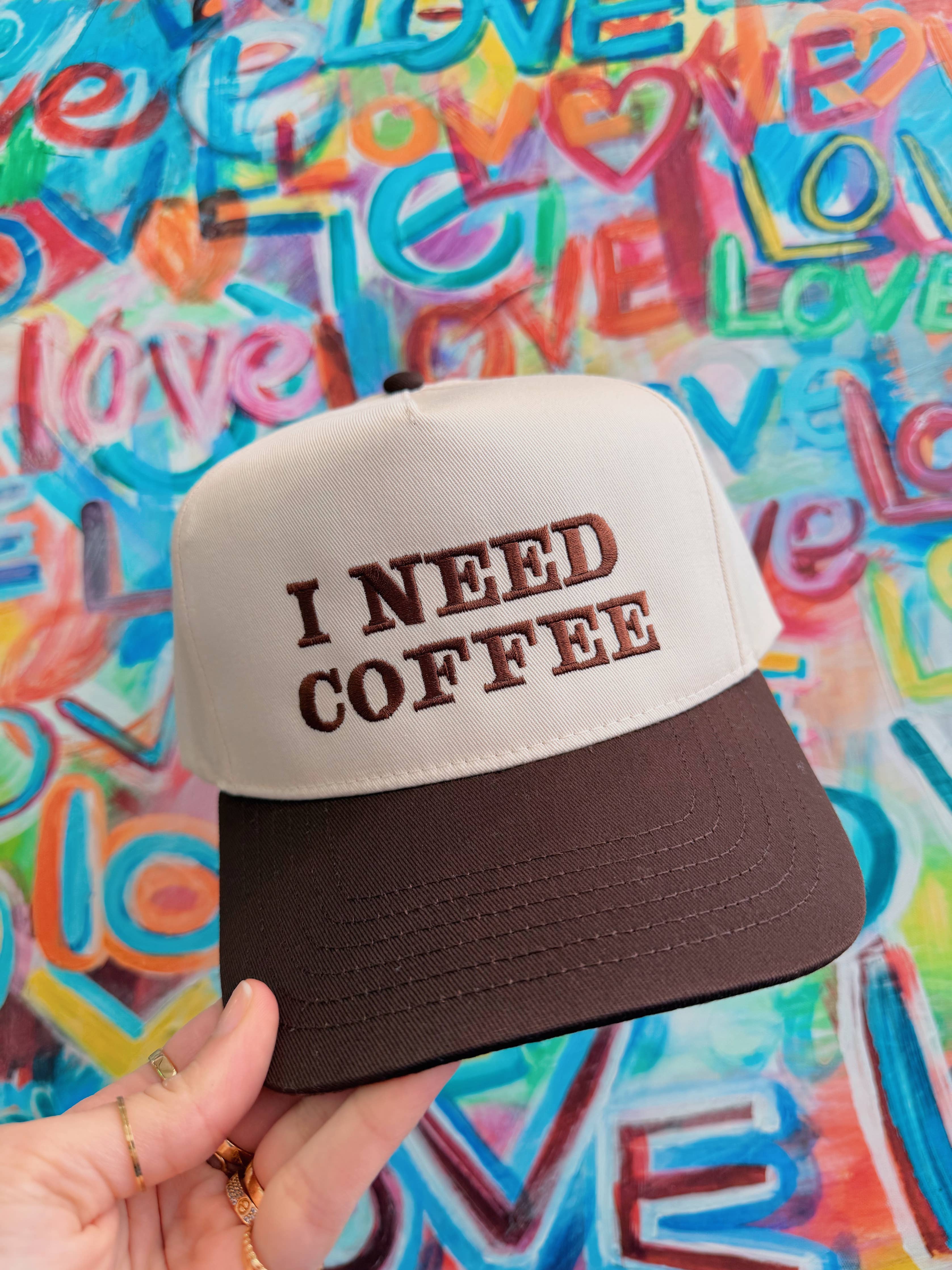 I Need Coffee Embroidered Hat