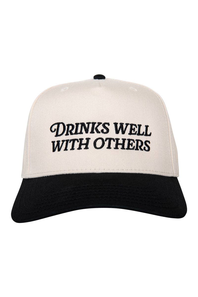 'Drinks Well With Others' Vintage Trucker Hats For Women Grads