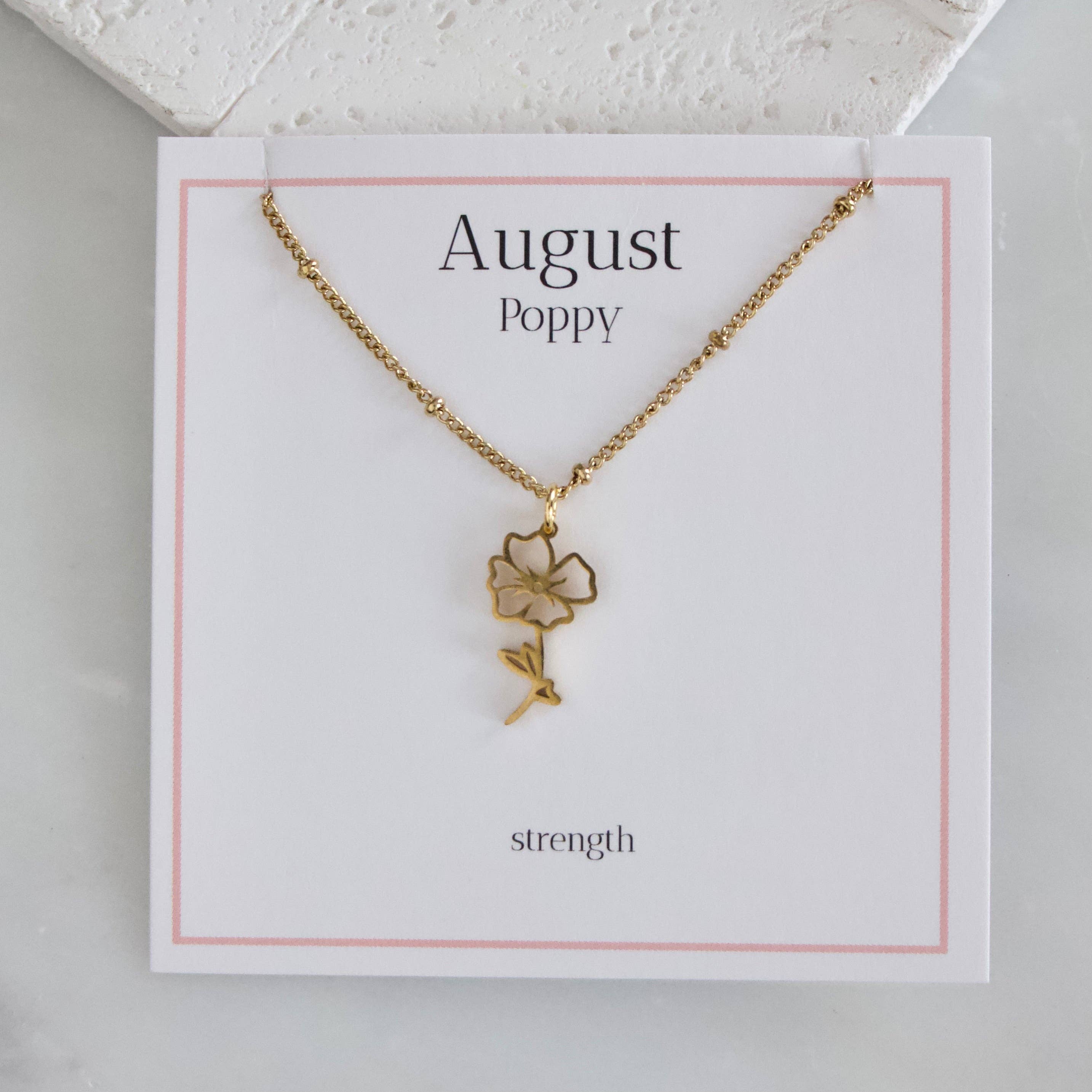 Birth Flower Necklace - Waterproof
