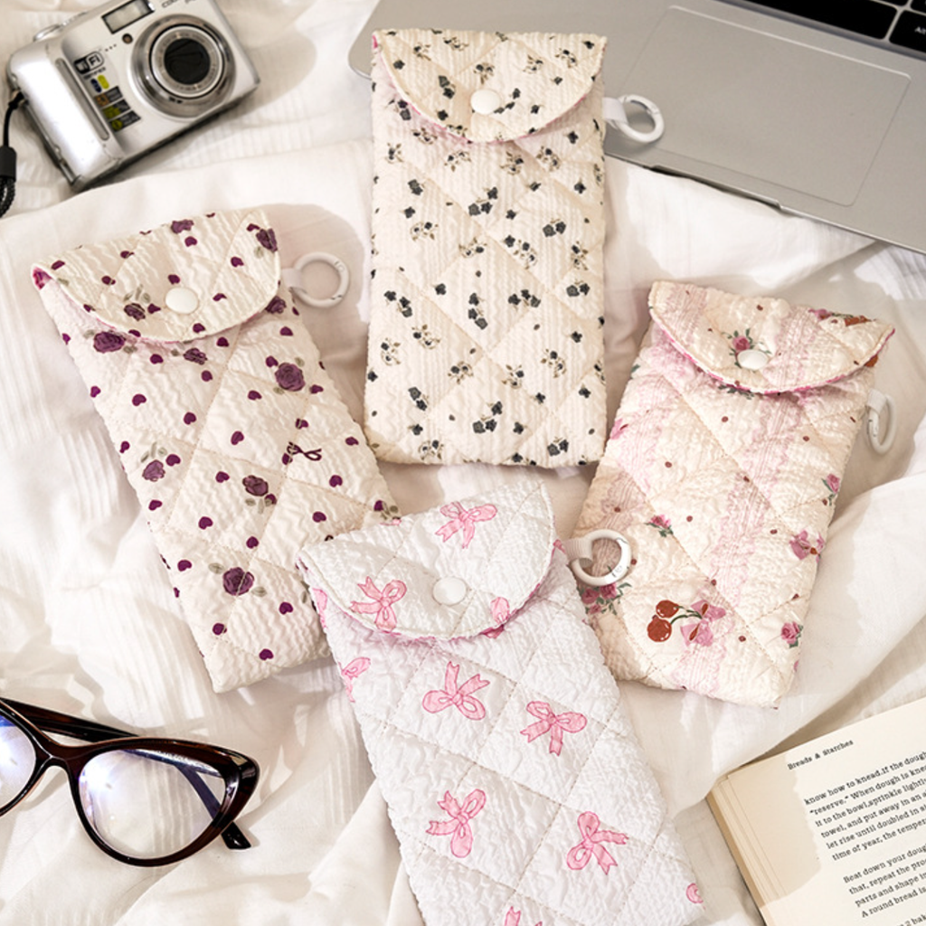 Patterned Quilted Eyeglass Protective Case