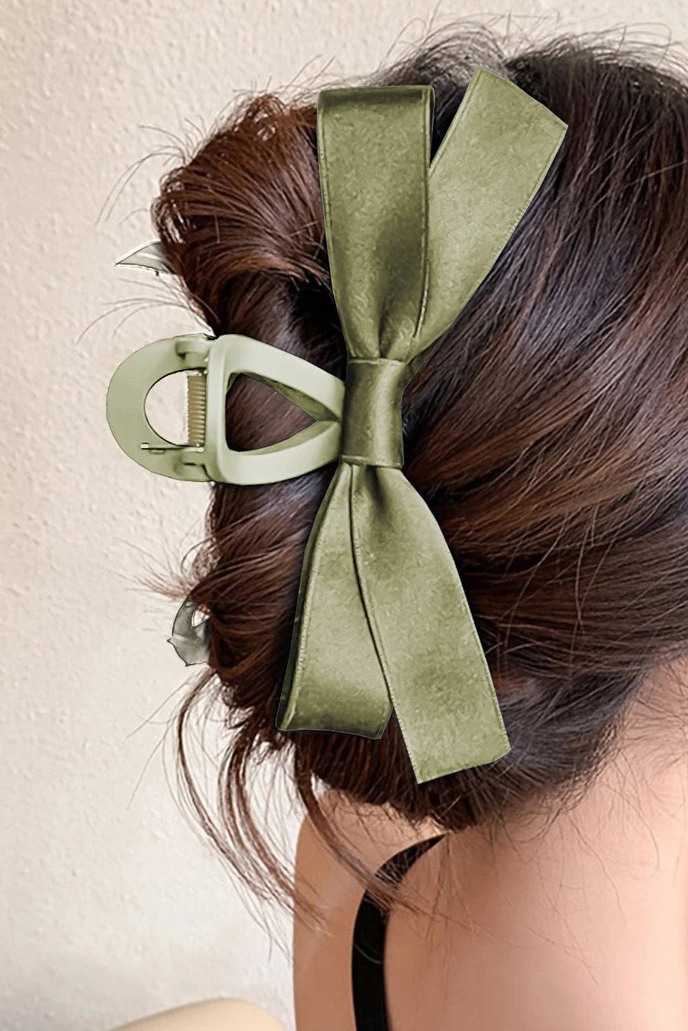 Elegant Satin Bow Large Hair Claw Clip