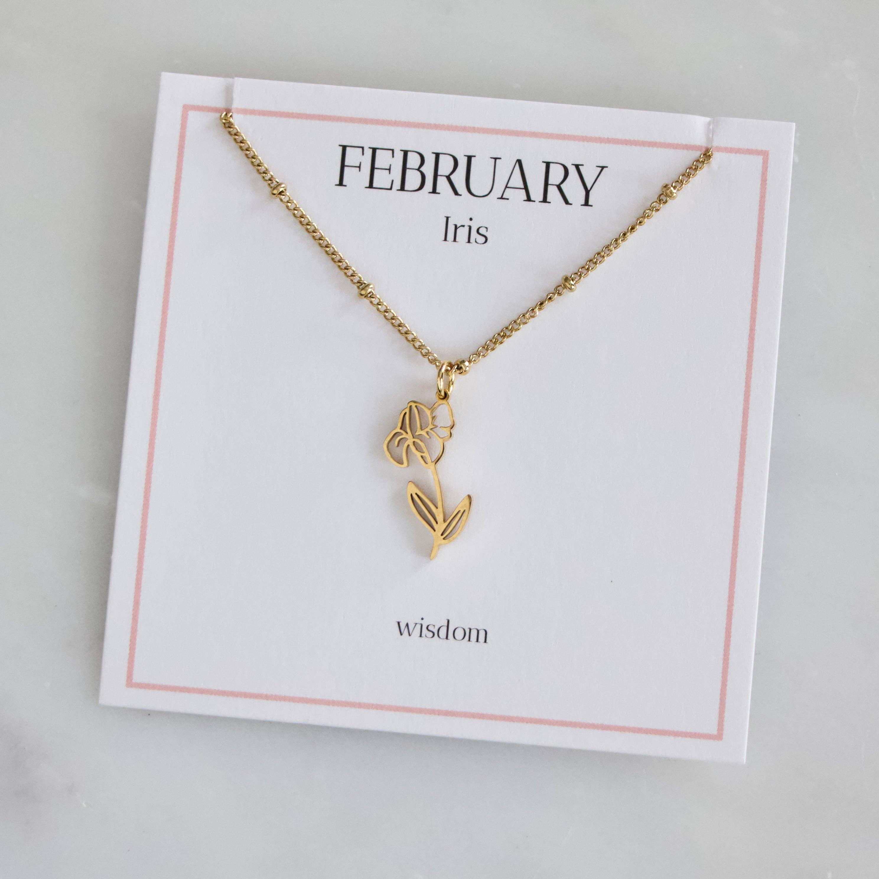 Birth Flower Necklace - Waterproof