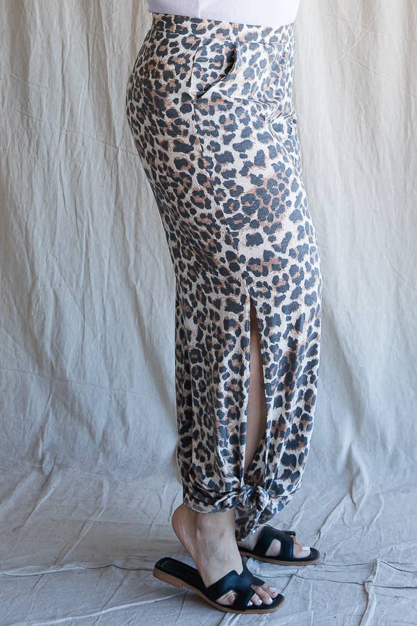 Side Slit Ankle Tie Pants