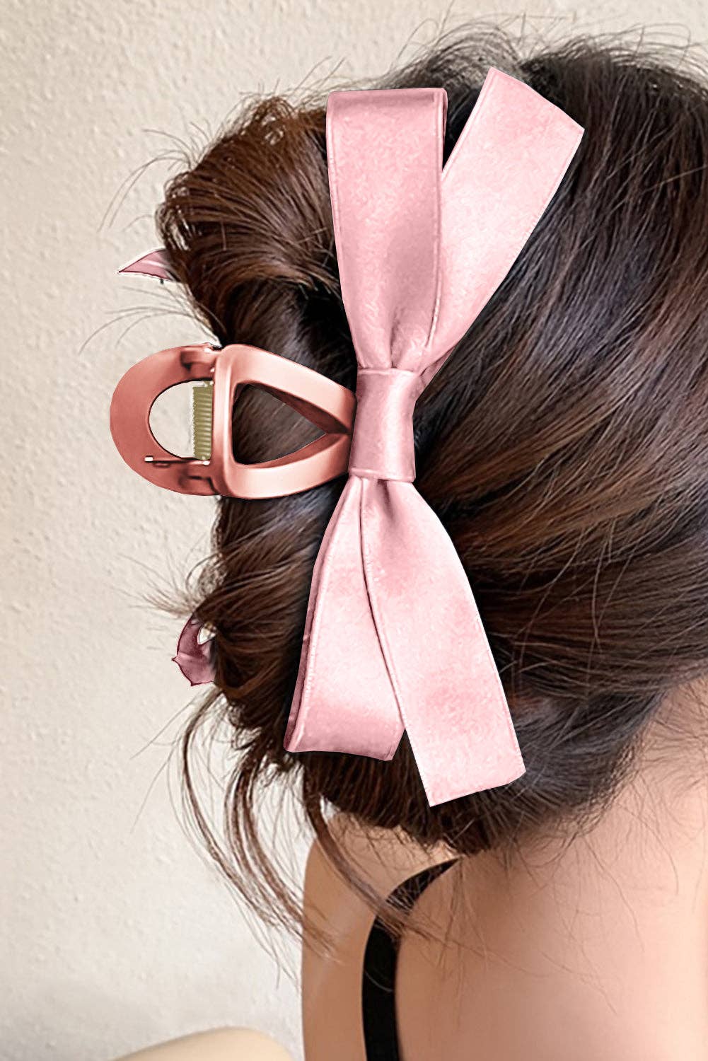 Elegant Satin Bow Large Hair Claw Clip