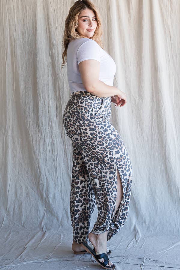 Side Slit Ankle Tie Pants