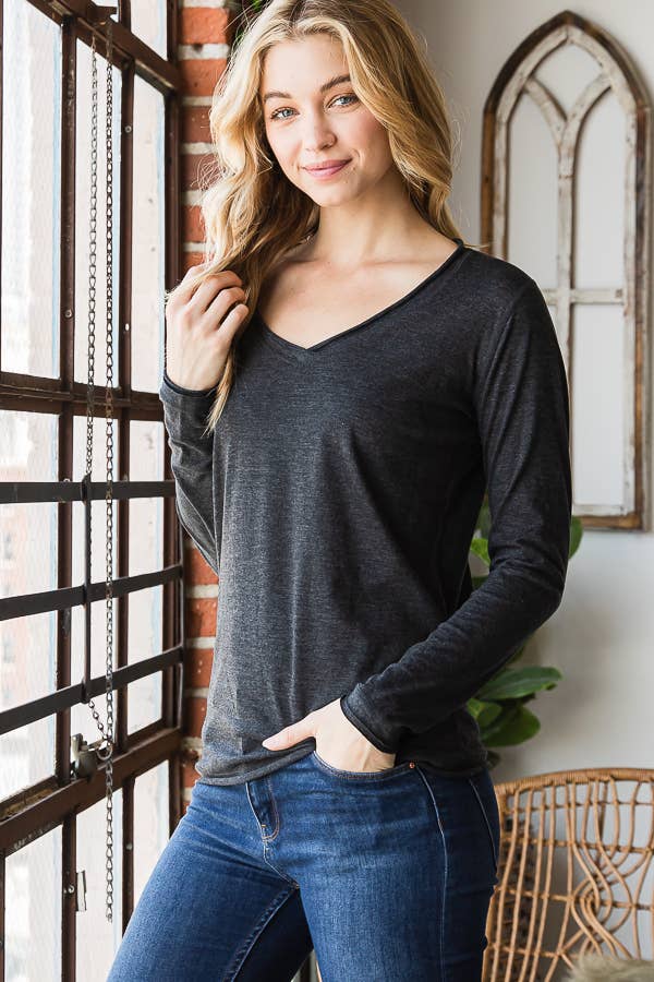 Raw Edge Long Sleeves