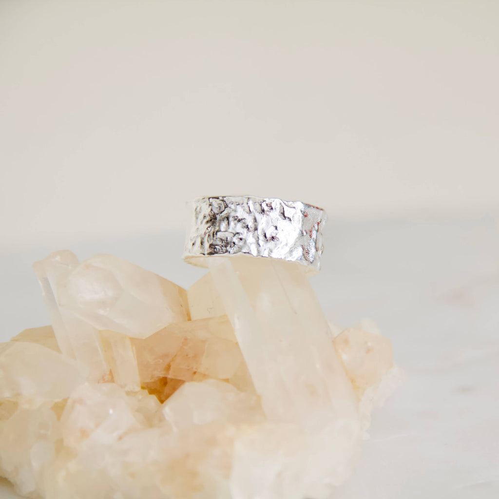Hammered Cuff Adjustable Ring